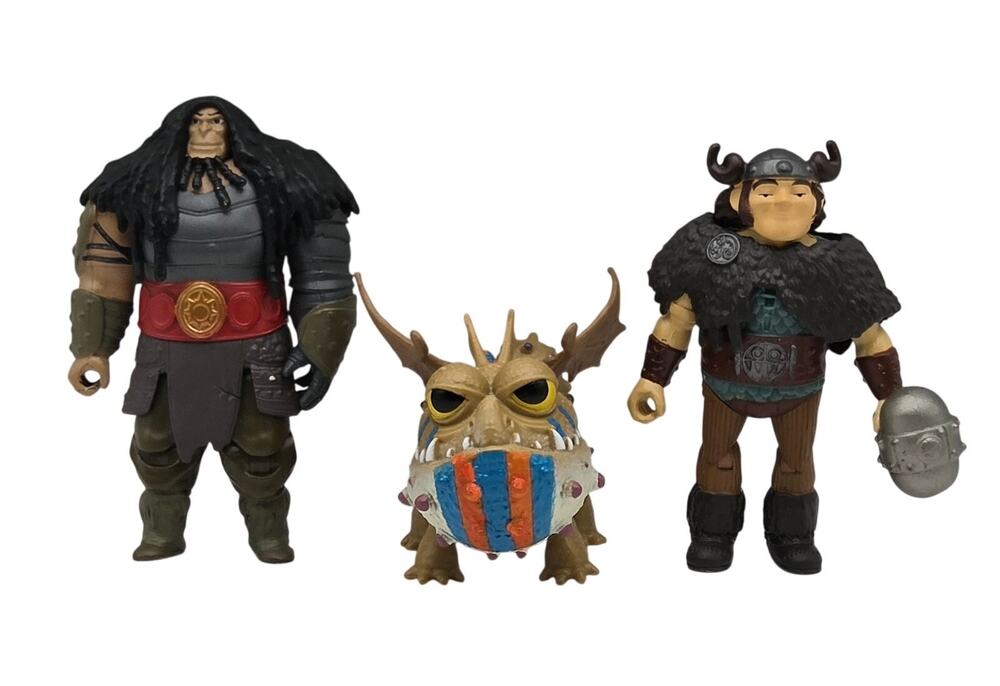 Dreamworks How To Train Your Dragon Figure Lot Drago Berk Snotlout W/ Weapon